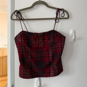 Lioness Burgundy Plaid Camisole